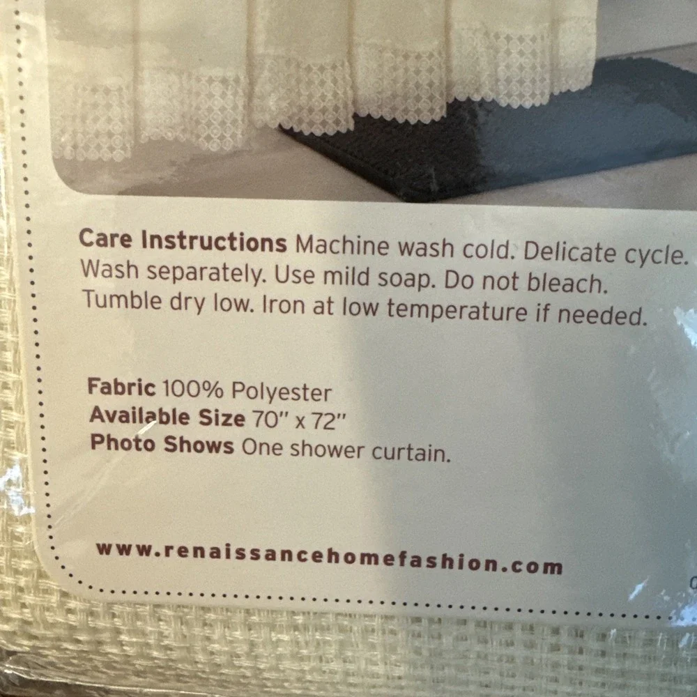 Renaissance‎ Home Fashion Hayden Shower Curtain Macrame Bands 70